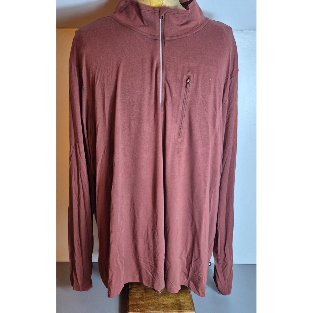 Alaskan Hardgear Mens Quarter-Zip Pullover Shirt 3XL Brown Standard Fit